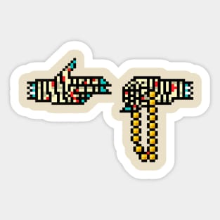 Hand 8 bit Sticker